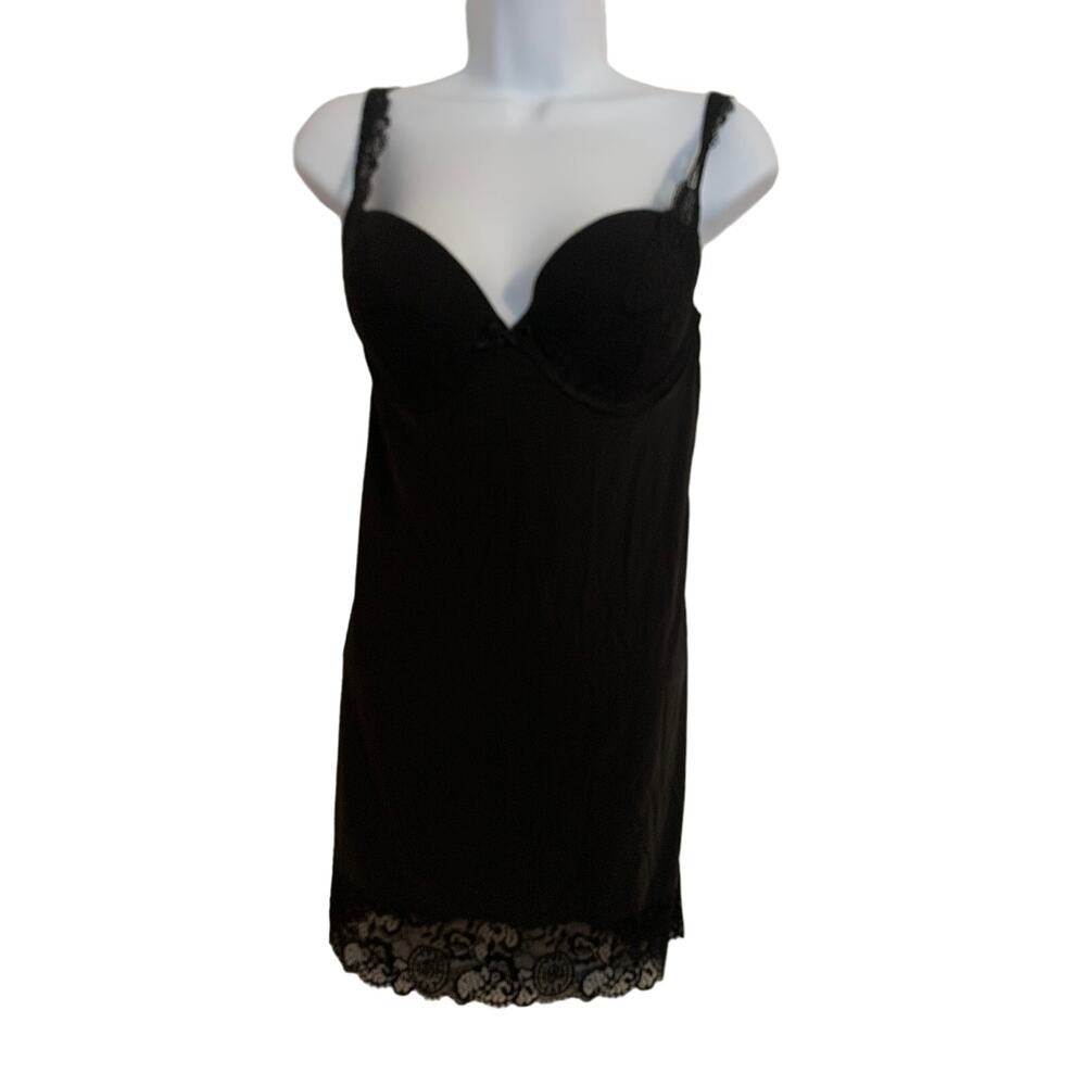 Victoria’s Secret Vintage '12 Black Underwire Nighty Gown 36C Boudoir Slip Women